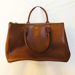 Ralph Lauren Medium Sized Brown Leather Tote